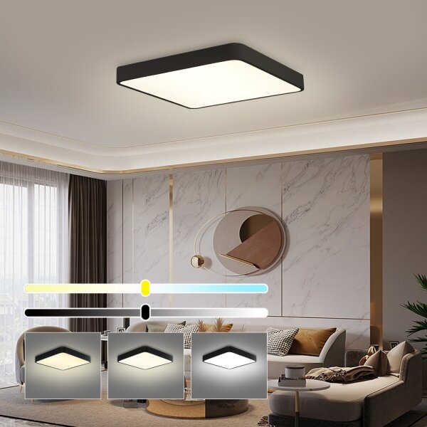 Brilagi - LED stropné svietidlo POOL SQUARE LED/48W/230V 50x50 cm čierne
