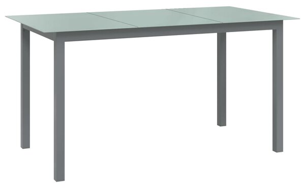 Maison Exclusive – Záhradný stôl, svetlosivý, 150 x 90 x 74 cm, hliník a sklo