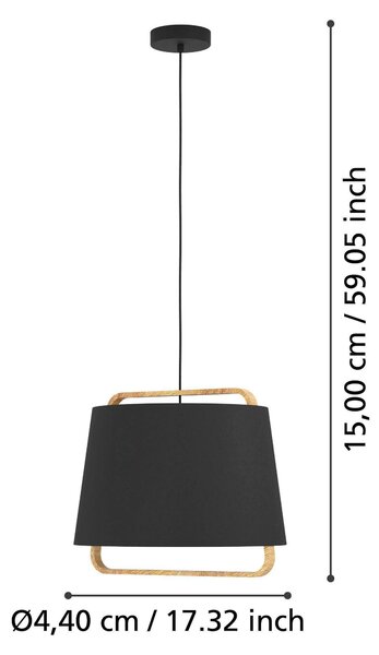 ZÁVESNÉ SVIETIDLO, 44/150 cm Eglo - Online Only bytové doplnky, Online Only