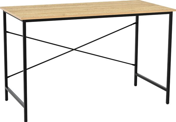 Písací stôl Borga - 120 × 60 cm Imitácia dub, čierna konštrukcia