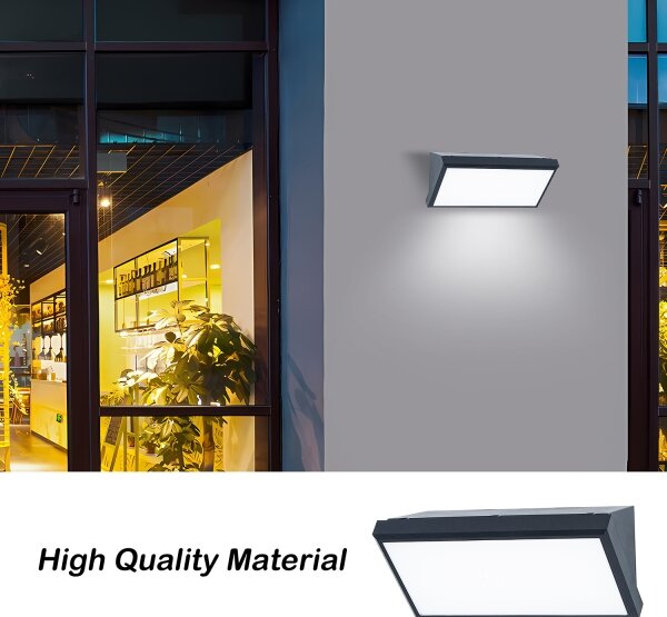 Brilagi - LED vonkajšie nástenné svietidlo so senzorom TRIANGLE LED/20W/230V antracit
