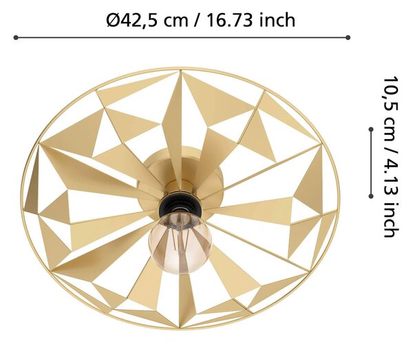 STROPNÉ SVIETIDLO, 42,5/10 cm Eglo - Online Only bytové doplnky, Online Only
