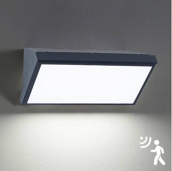 Brilagi - LED vonkajšie nástenné svietidlo so senzorom TRIANGLE LED/20W/230V antracit