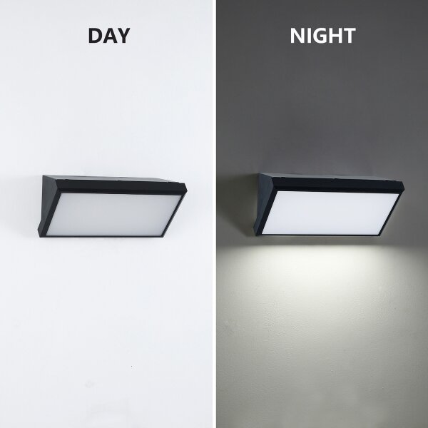 Brilagi - LED vonkajšie nástenné svietidlo so senzorom TRIANGLE LED/20W/230V čierne