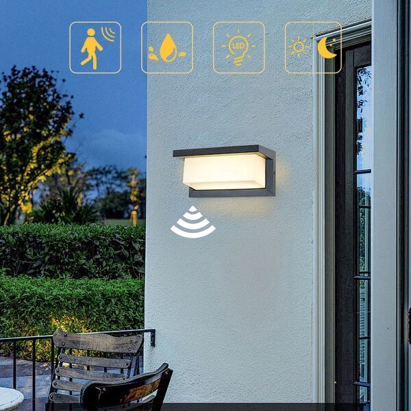 Brilagi-LED Vonkajšie nástenné svietidlo so senzorom BRICKY LED/12W/230V antr IP54