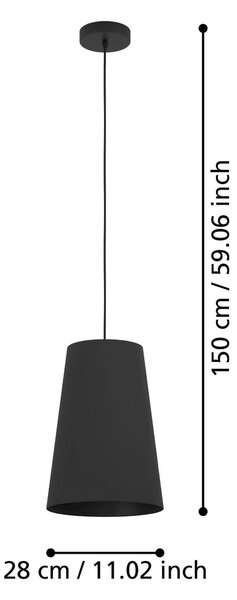 ZÁVESNÉ SVIETIDLO, 28/150 cm Eglo - Online Only bytové doplnky, Online Only