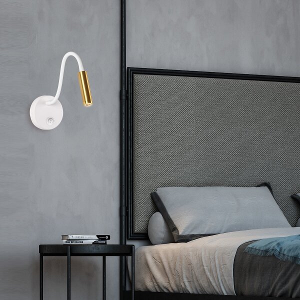 Brilagi - LED Flexibilná nástenná lampa MAYA LED/3W/230V 4000K biela/zlatá