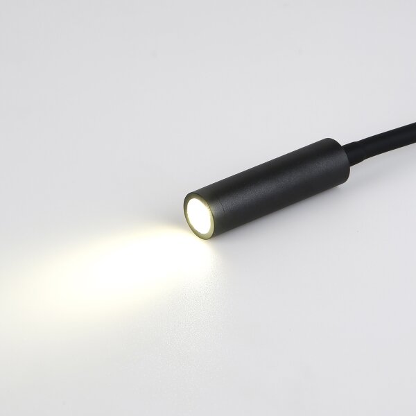 Brilagi - LED Flexibilná nástenná lampa s USB portom MAYA LED/3W/230V čierna
