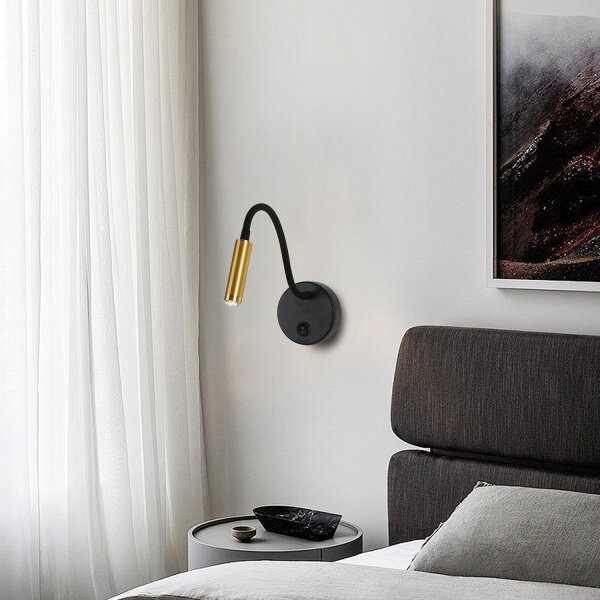 Brilagi -LED Stmievateľná flexibilná nástenná lampa MAYA 1xG9/4W/230V čierna/zlatá