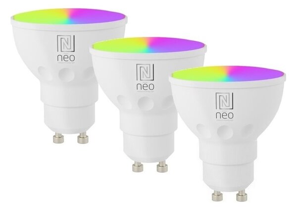Immax NEO 07724CDO-SADA 3xLED RGB stmievateľná žiarovka GU10/4,8W/230V Wi-Fi Tuya+diaľkové ovládanie