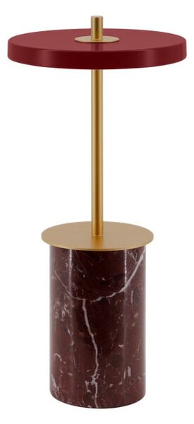 Červená mramorová LED stolová lampa so stmievačom s kovovým tienidlom (výška 25,5 cm) Asteria Move Mini – UMAGE
