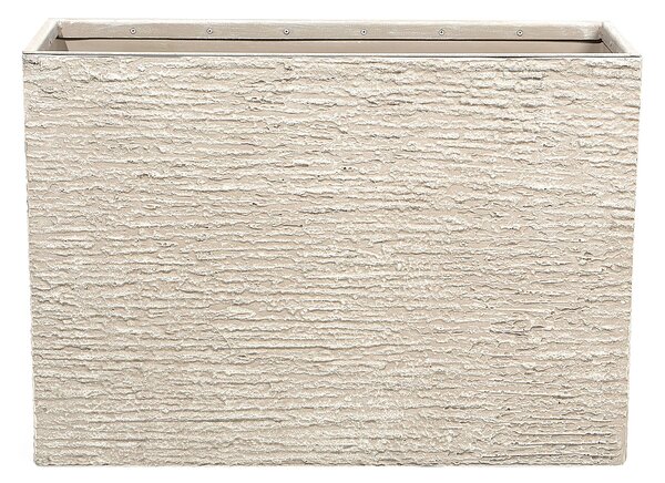 Kvetináč béžový kamenný 34 x 80 x 56 cm izbový vonkajší obdĺžnikový moderný črepník