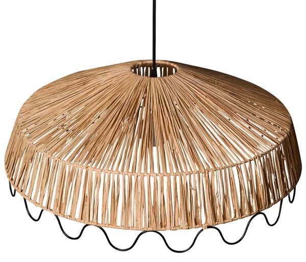 Závesná lampa ratan rafia prírodná ručne tkaná na strop moderný boho štýl kuchyňa jedáleň obývacia izba