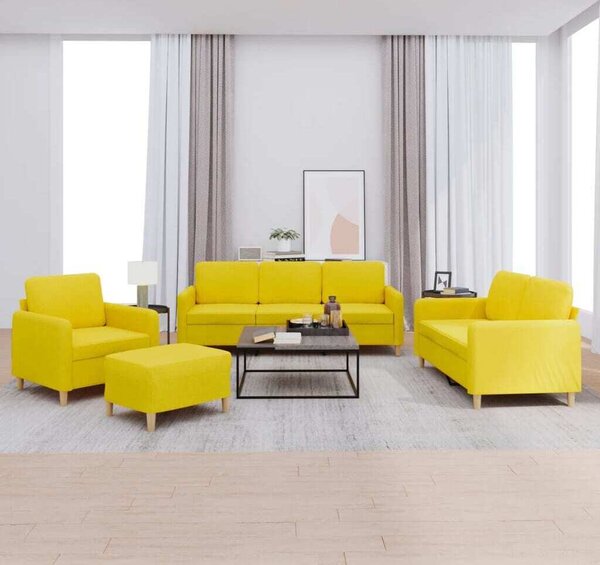 Maison Exclusive – 4-dielna sedacia súprava s vankúšmi, svetložltá látka