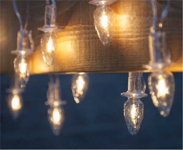 Rozšíriteľná LED vonkajšia reťaz CONE FILAMENT 20xE10 14m číra/teplá biela IP44