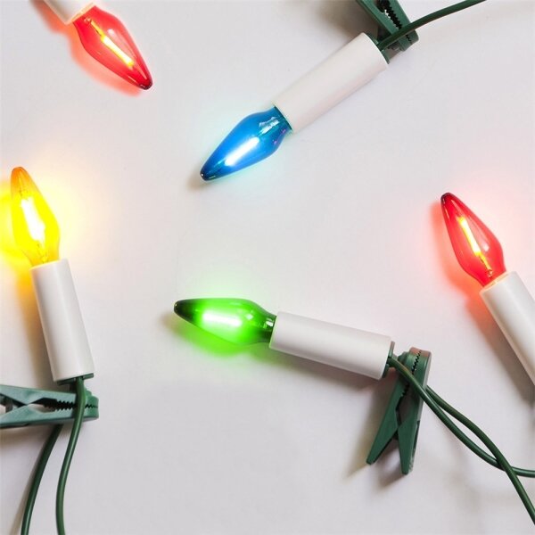 Rozšíriteľná LED vonkajšia svetelná reťaz FELICIA FILAMENT 20xE10, 14 m, farebná/teplá biela, IP44