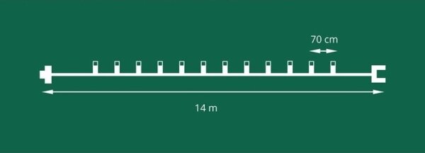 Rozšíriteľná LED vonkajšia reťaz CONE FILAMENT 20xE10 14m číra/teplá biela IP44