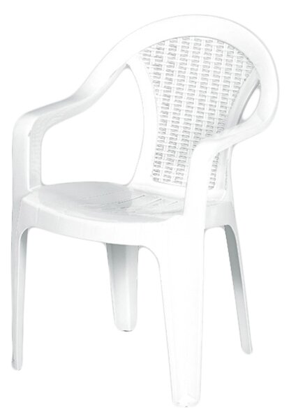 Garden Line Plastová záhradná stolička GALANT biela