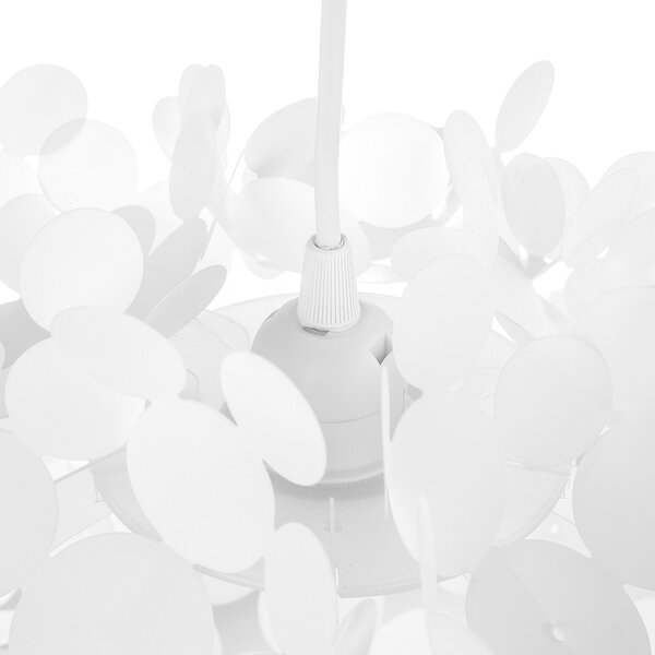 Závesná lampa biela syntetický materiál 120 cm nepravidelný tvar abstraktný moderný glamour štýl osvetlenie obývačka
