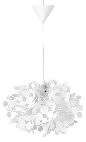 Závesná lampa biela syntetický materiál 120 cm nepravidelný tvar abstraktný moderný glamour štýl osvetlenie obývačka