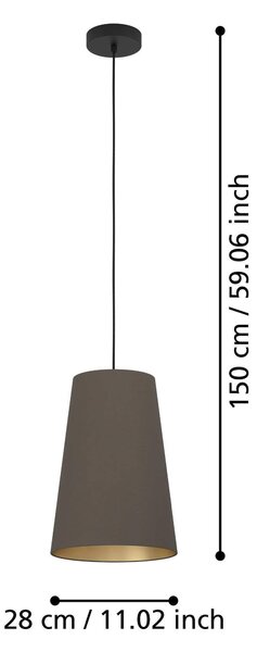 ZÁVESNÉ SVIETIDLO, 28/150 cm Eglo - Online Only bytové doplnky, Online Only