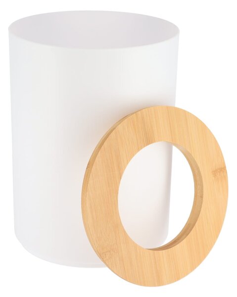 Odpadkový kôš Besson, biela/s drevenými prvkami, 5L