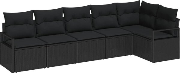 Maison Exclusive – Sedacia súprava, 6 kusov, čierna [syntetický materiál]: Polyratan
