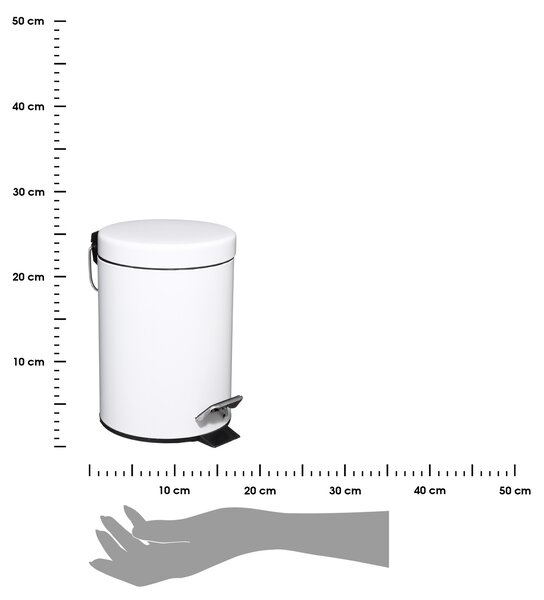 Odpadkový kôš Round, biela, 3L