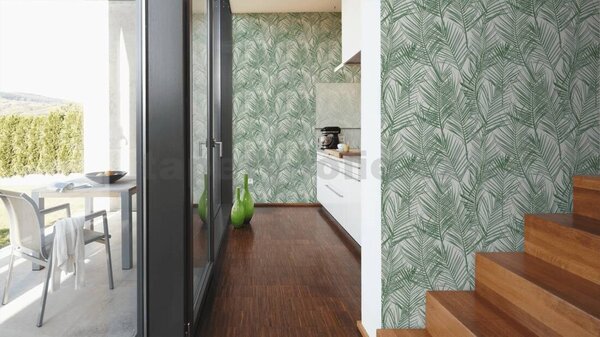 Vliesové tapety na stenu Attractive2 39038-1, rozmer 10,05 m x 0,53 m, palmové listy, A.S. Création