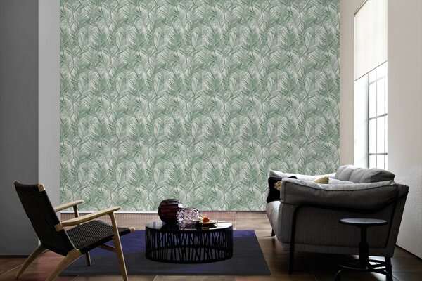 Vliesové tapety na stenu Attractive2 39038-1, rozmer 10,05 m x 0,53 m, palmové listy, A.S. Création