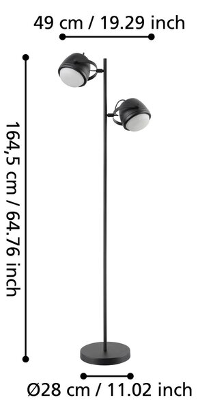 STOJACIA LAMPA, 18/162 cm Eglo - Online Only bytové doplnky, Online Only