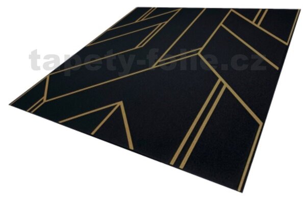 3D panel 0068, rozmer 50 cm x 50 cm, GLAMOUR 2 čierny so zlatými kontúrami, IMPOL TRADE