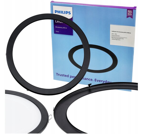 PHILIPS Okrúhly čierny rám 200mm pre panely 226,5mm 19W - dekoratívny