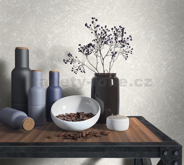 Vliesové tapety na stenu Loft 34152, rozmer 10,05 m x 0,53 m, stierkovaná omietkovina béžovo hnedá, MARBURG