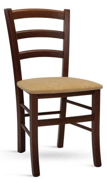 Stima stolička PAYSANE s čalúneným sedákom Vyberte variant ->: Tmavo hnedá, Vyberte látku ->: LUX Cappuccino 24