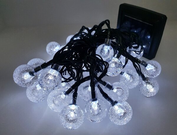 LED Solárna vonkajšia reťaz 30xLED/1,2V 300 mAh 6,5 m IP44