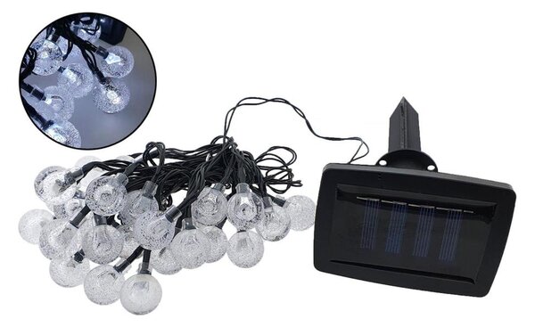 LED Solárna vonkajšia reťaz 30xLED/1,2V 300 mAh 6,5 m IP44