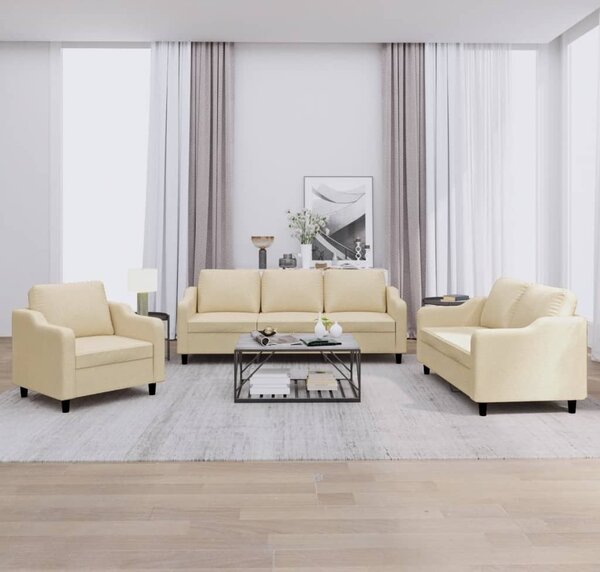 Maison Exclusive – 3-dielna sedacia súprava s vankúšmi, krémová látka