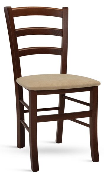 Stima stolička PAYSANE s čalúneným sedákom Vyberte variant ->: Tmavo hnedá, Vyberte látku ->: LUX Cappuccino 24