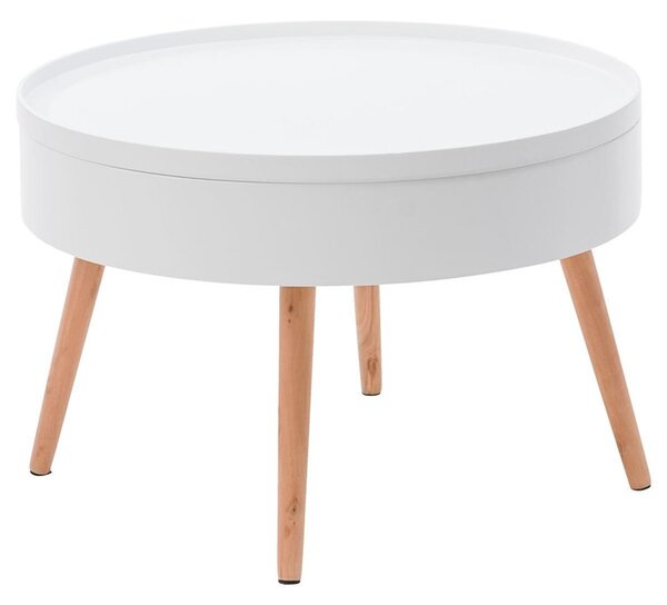 ModernHome Okrúhly konferenčný stolík s úložným priestorom, 60 cm