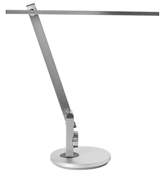 Stolná LED lampa strieborná syntetický materiál 3 režimy teploty svetla so stmievačom nastaviteľná kancelária