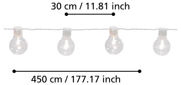 SVETELNÁ REŤAZ, 450/6/9,5 cm Eglo - Online Only bytové doplnky, Online Only