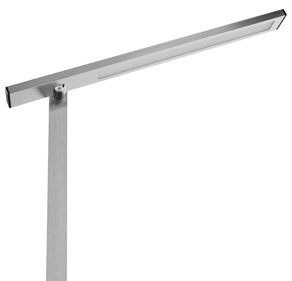 Stolná LED lampa strieborná syntetický materiál 3 režimy teploty svetla so stmievačom nastaviteľná kancelária