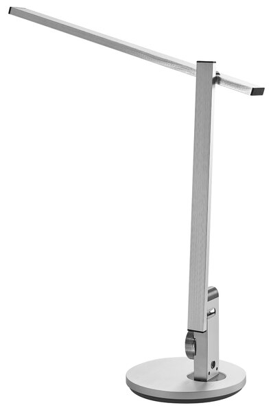 Stolná LED lampa strieborná syntetický materiál 3 režimy teploty svetla so stmievačom nastaviteľná kancelária