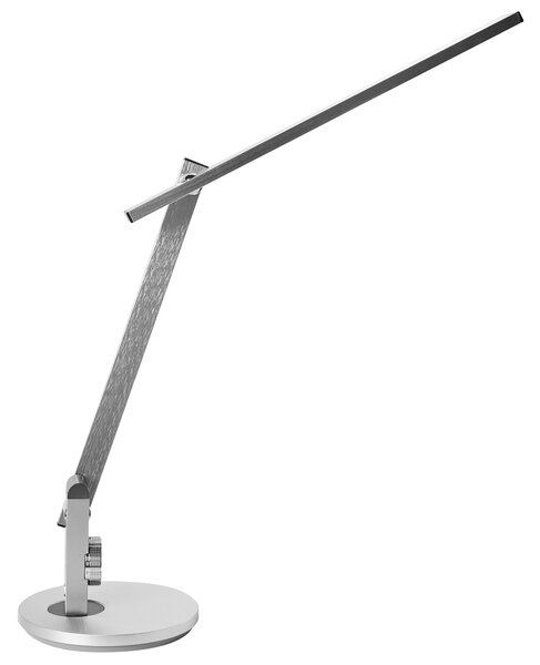 Stolná LED lampa strieborná syntetický materiál 3 režimy teploty svetla so stmievačom nastaviteľná kancelária