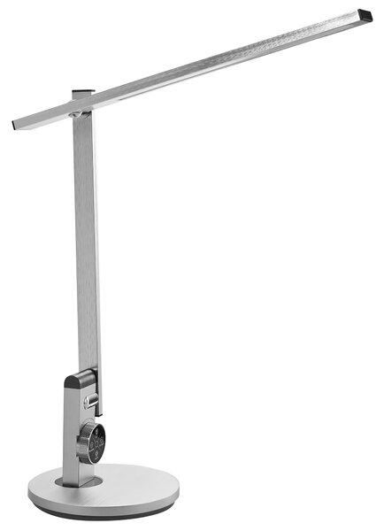 Stolná LED lampa strieborná syntetický materiál 3 režimy teploty svetla so stmievačom nastaviteľná kancelária