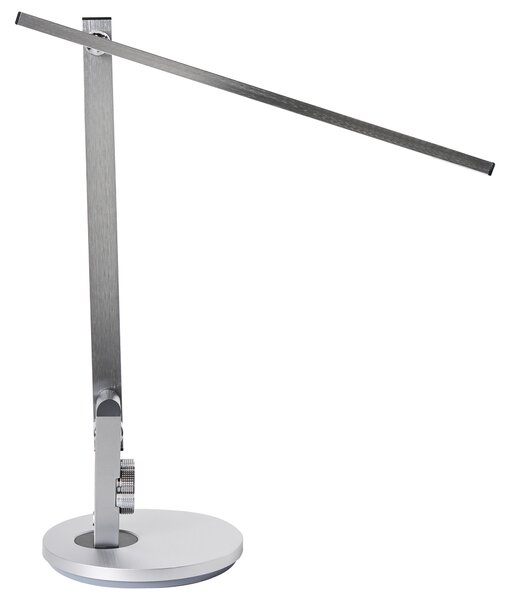 Stolná LED lampa strieborná syntetický materiál 3 režimy teploty svetla so stmievačom nastaviteľná kancelária
