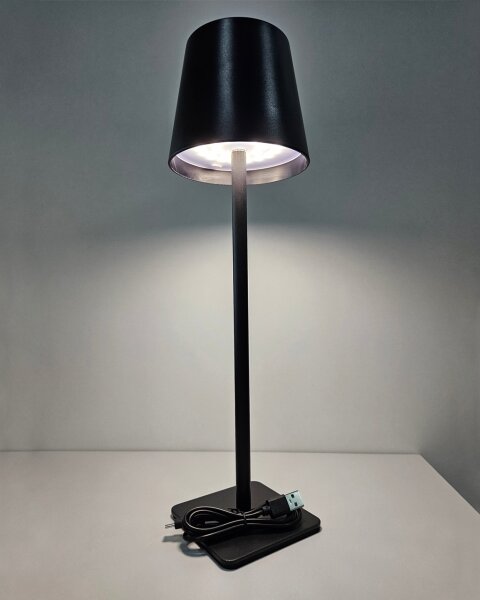 LED stmievateľná dotyková stolná lampa LED/5W/5V USB 1200 mAh čierna