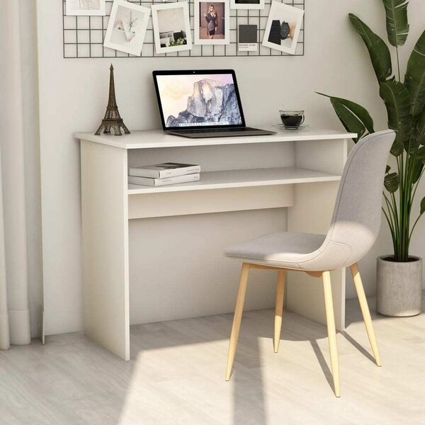 Maison Exclusive - písací stôl biely 90x50x74 cm drevený materiál