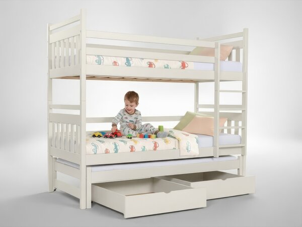 Wilsondo Poschodová posteľ s prístelkou Petra 5 80x180 - kašmír